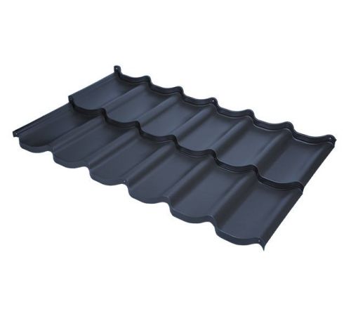 Модульная металлочерепица BUDMAT Bella Sara   IDEAL SATIN (SSAB PURAL) 534 (темно-антрацитовый 7021)