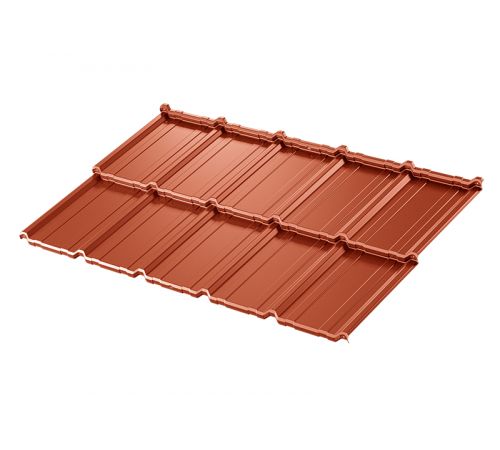 Модульная металлочерепица BUDMAT COMO Standart   X-matt 742 (кирпичный)
