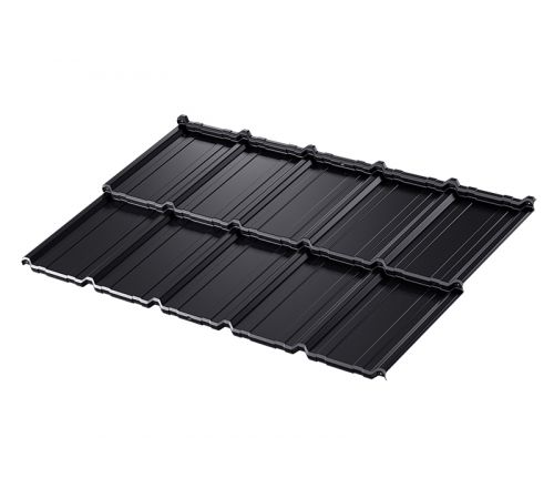 Модульная металлочерепица BUDMAT COMO Standart   IDEAL MATT (SSAB PURAL MATT) 534 (темно-антрацитовый 7021)