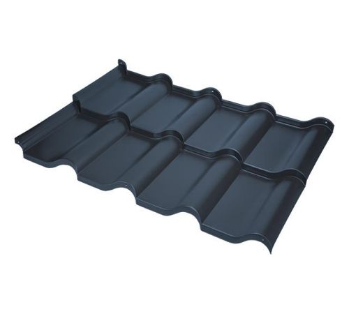 Модульная металлочерепица BUDMAT Ferrara Elite   IDEAL SATIN (SSAB PURAL) 534 (темно-антрацитовый 7021)