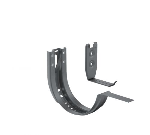 Крюк короткий регулируемый d=150 с комплектом крепления AQUASYSTEM RAL 7024 PU MATT