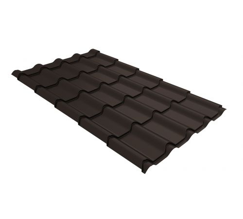 Металлочерепица камея 0,5 Satin RR 32 темно-коричневый