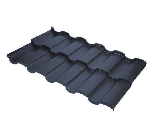 Модульная металлочерепица BUDMAT Rialto   IDEAL SATIN (SSAB PURAL) 534 (темно-антрацитовый 7021)