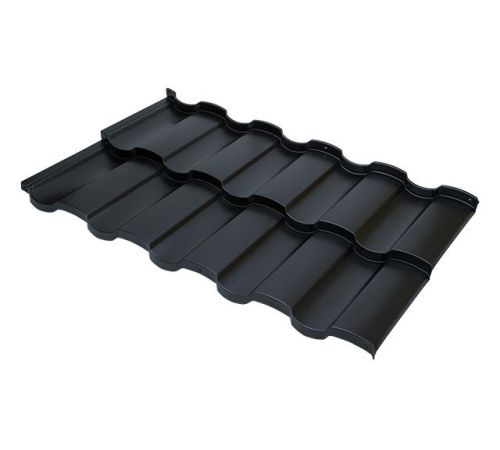Модульная металлочерепица BUDMAT Rialto   IDEAL SATIN (SSAB PURAL) 015 (черный 9005)