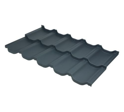 Модульная металлочерепица BUDMAT Venecja   IDEAL MATT (SSAB PURAL MATT) 534 (темно-антрацитовый 7021)