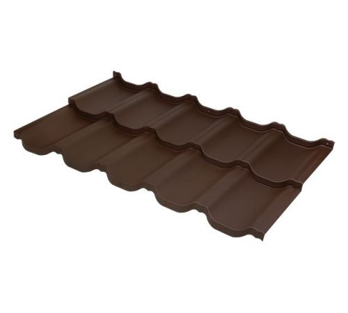 Модульная металлочерепица BUDMAT Venecja   IDEAL MATT (SSAB PURAL MATT) 435(коричневый 8017)