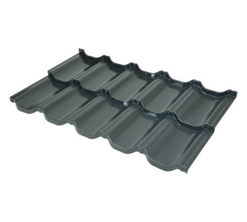 Модульная металлочерепица BUDMAT Venecja   IDEAL SATIN (SSAB PURAL) 534 (темно-антрацитовый 7021)